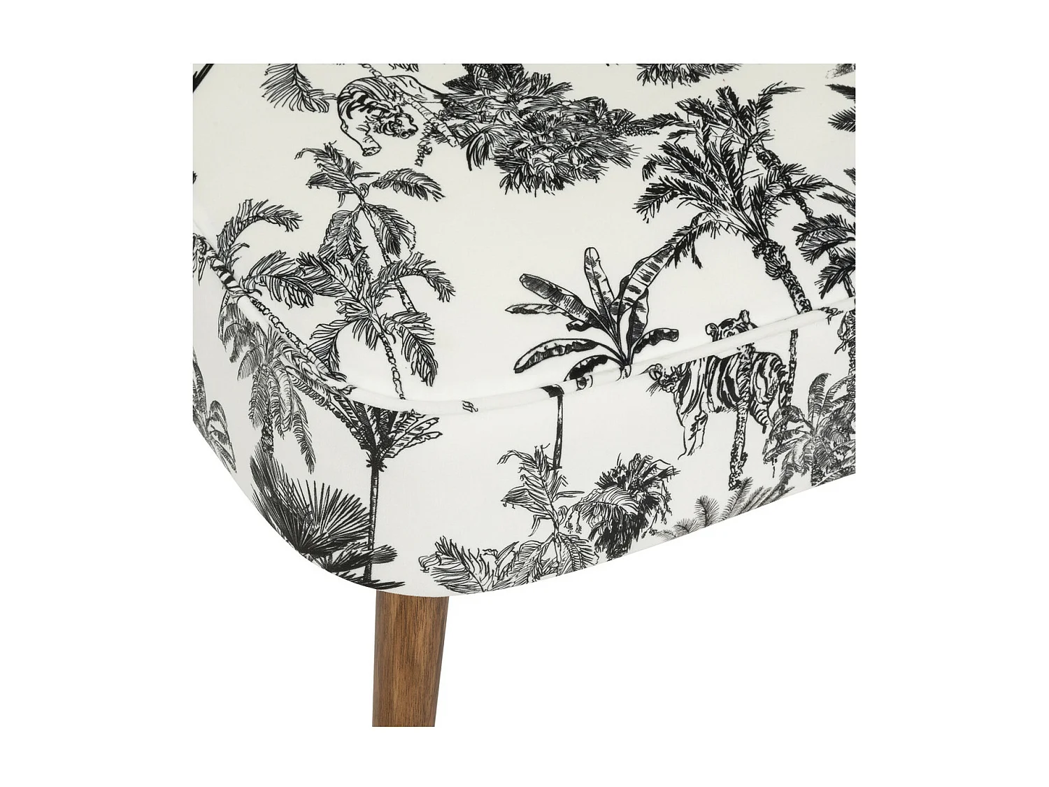 Fauteuil en Bois et Tissu imprimé  Noir & Blanc