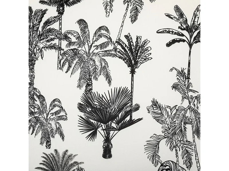 Fauteuil en Bois et Tissu imprimé  Noir & Blanc