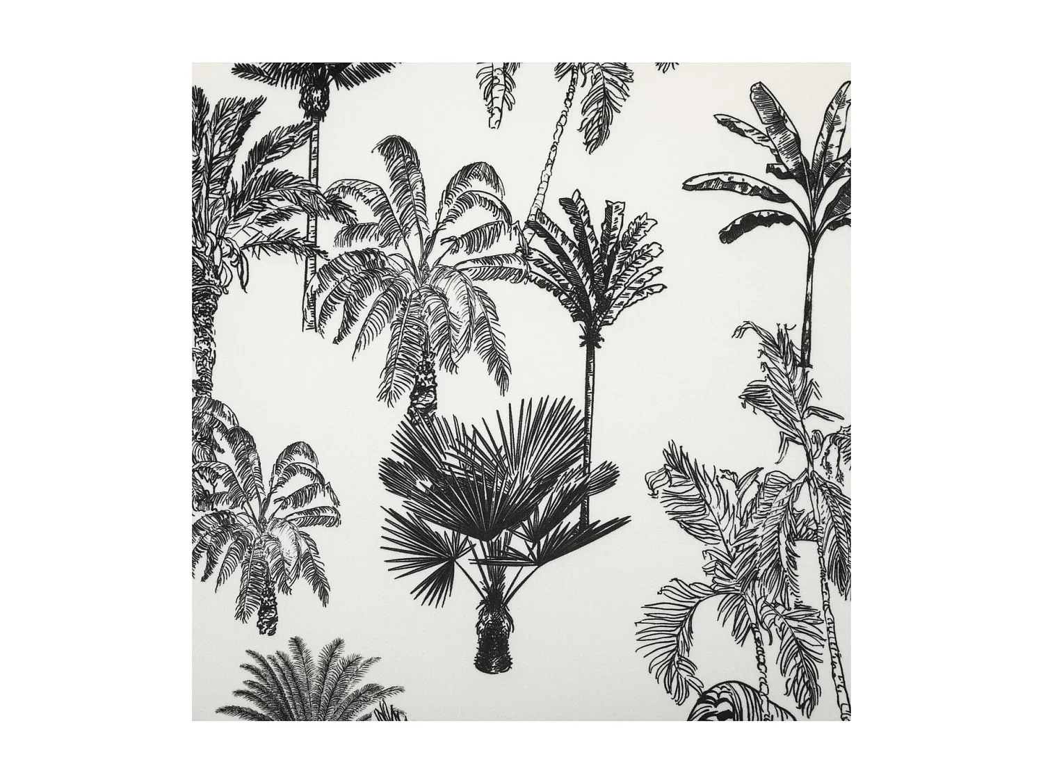 Fauteuil en Bois et Tissu imprimé  Noir & Blanc