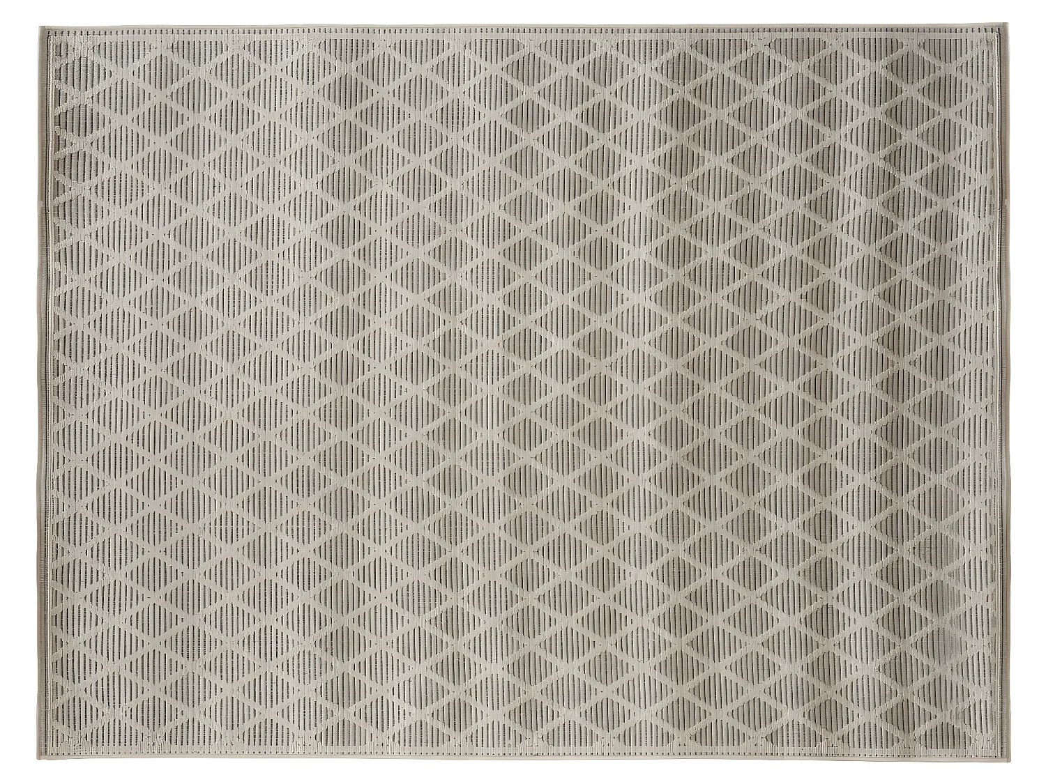 Tapis extérieur ou intérieur en polypropylène Gris tissé losanges 120 x 170 cm