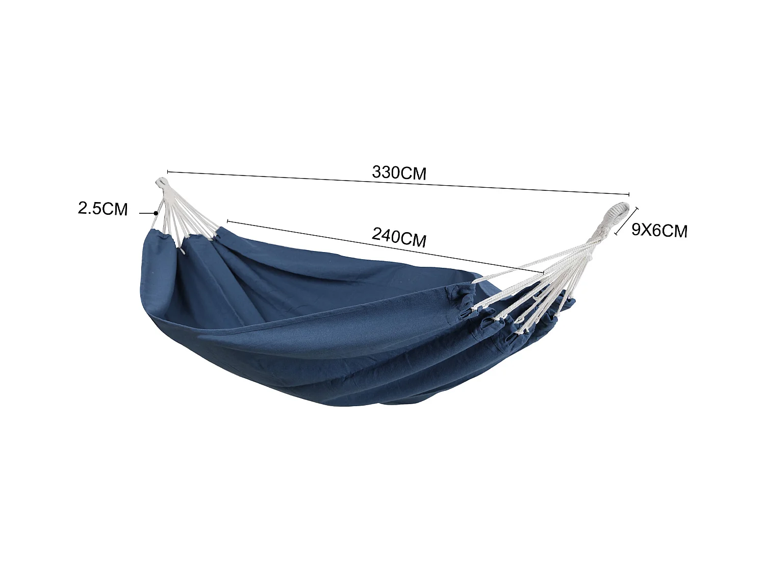 Rede de Jardim Campismo duplo de jardim Azul Policlotão com caixa 200 kg