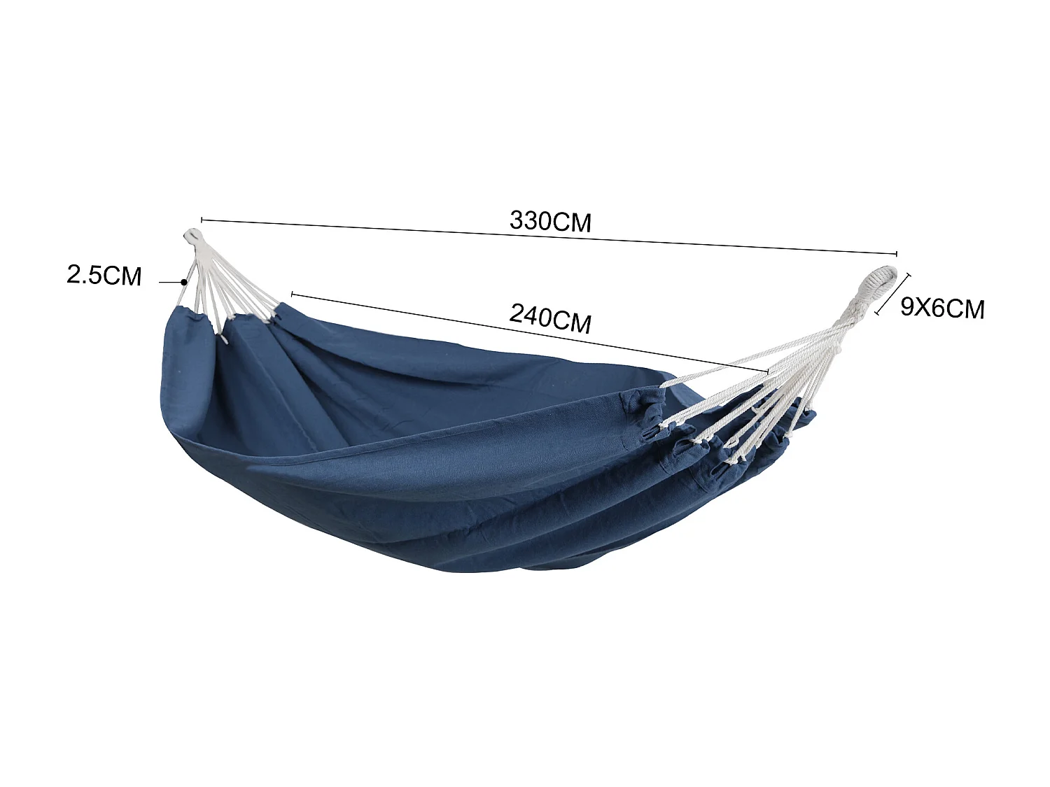 Rede de Jardim Campismo duplo de jardim Azul Policlotão com caixa 200 kg