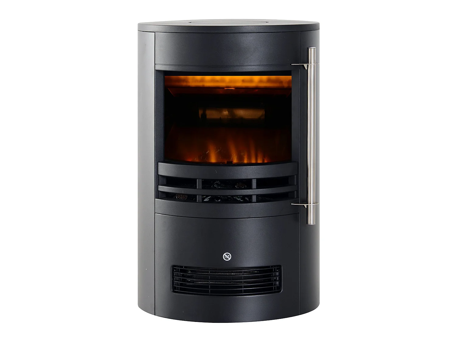 Caminetto Camino Elettrico LED effetto Fiamma 3D Regolabile 1000W 2000W Nero