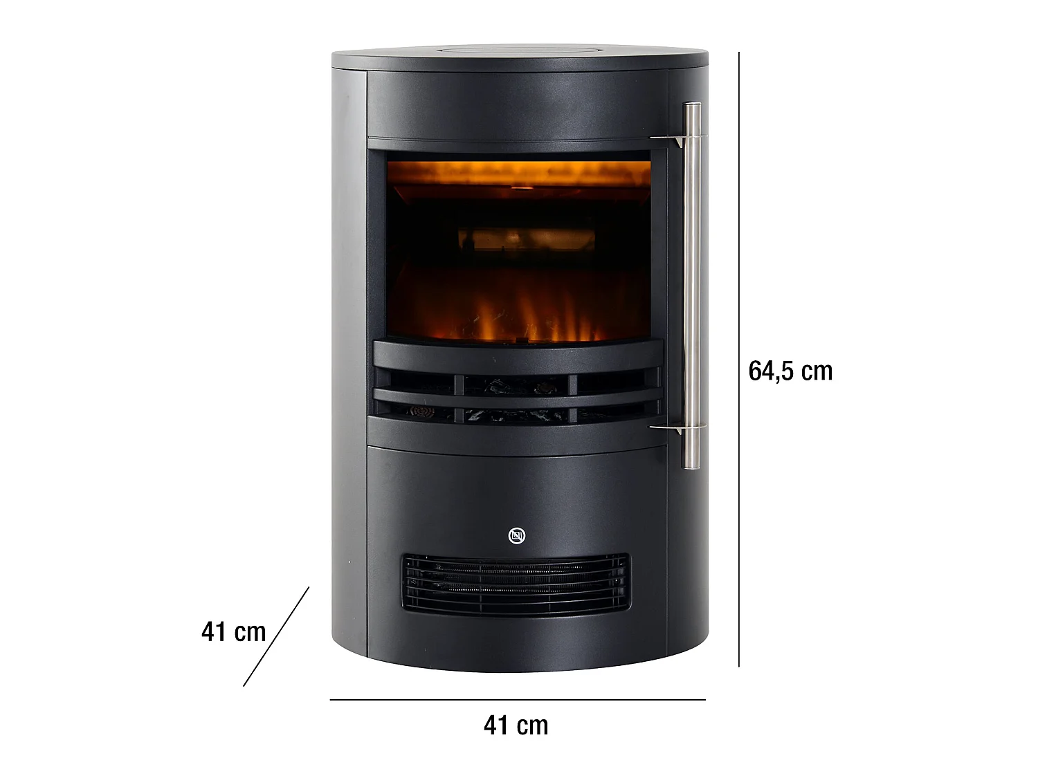 Caminetto Camino Elettrico LED effetto Fiamma 3D Regolabile 1000W 2000W Nero