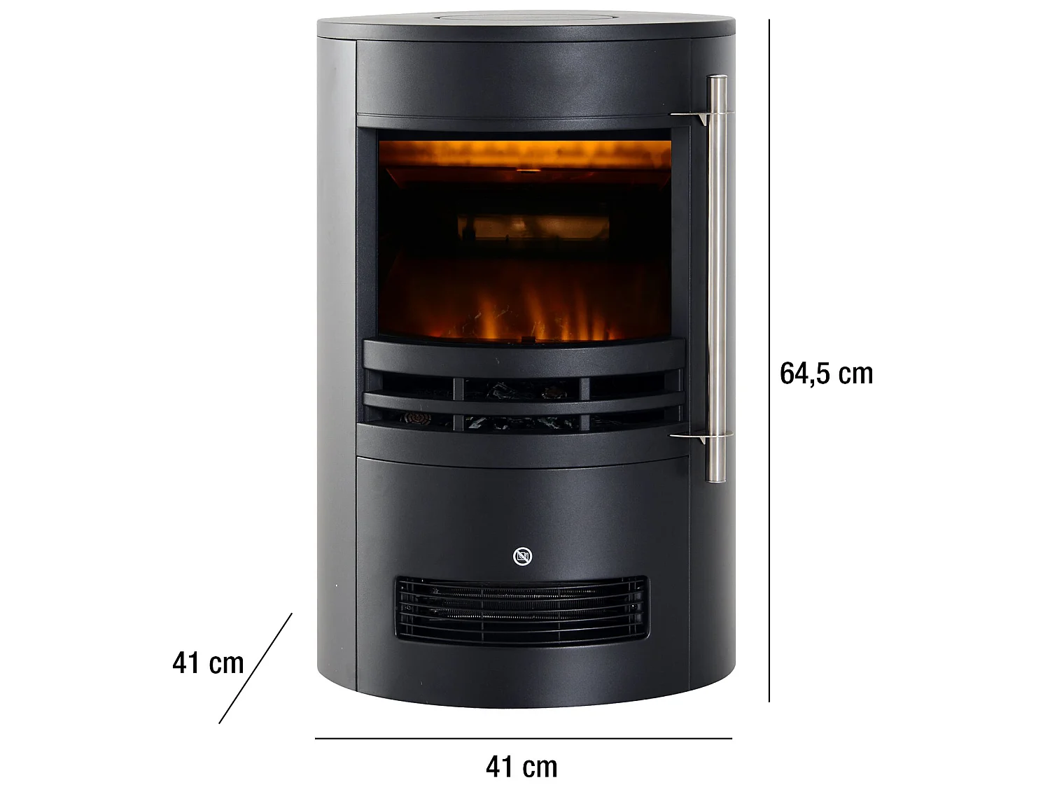 Chimenea eléctrica LED Efecto Llama 3D Ajustable 1000W 2000W Negro