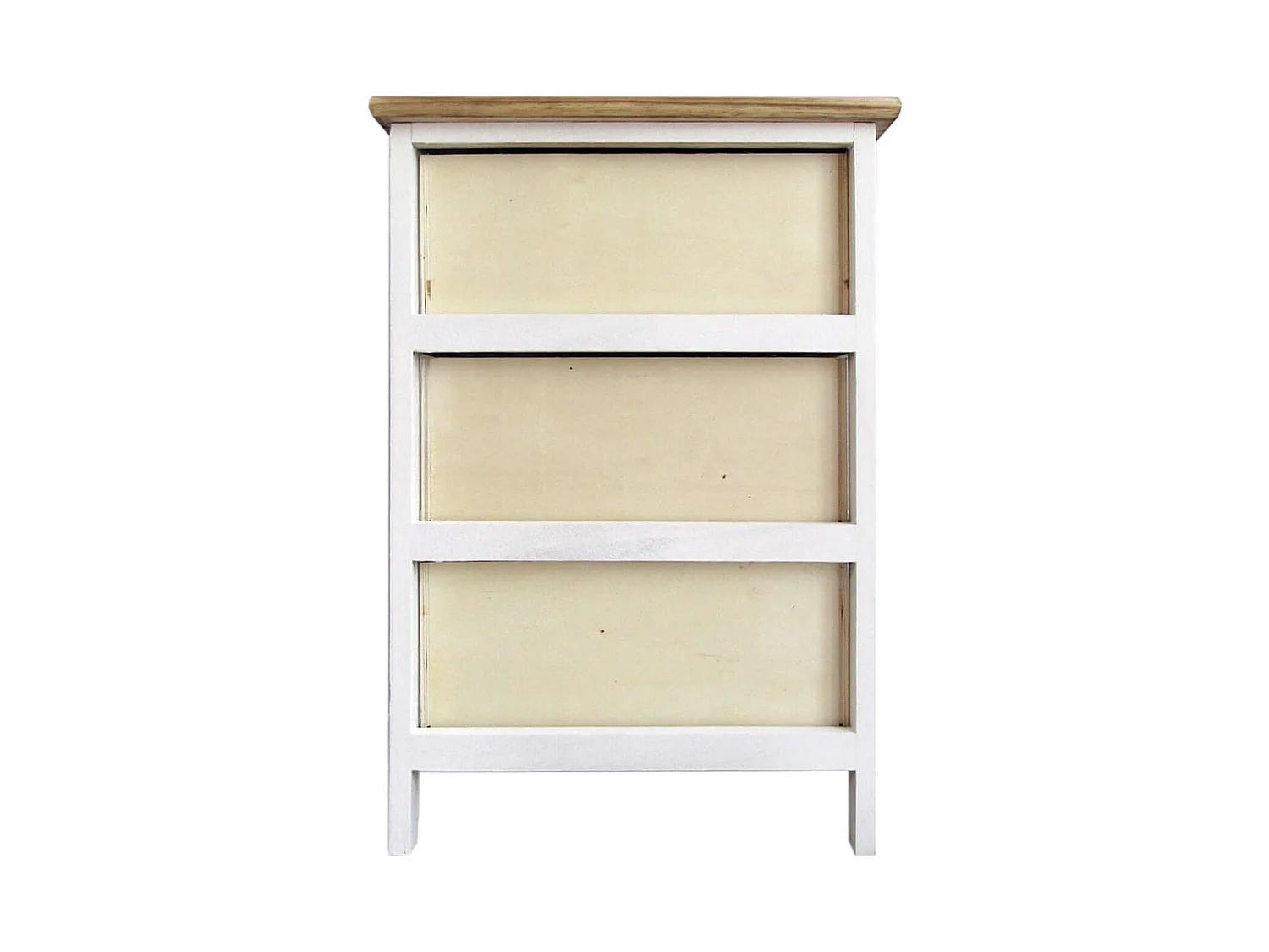 Table De Chevet 3 Tiroirs Bois Majolique Blanc 60x40x30