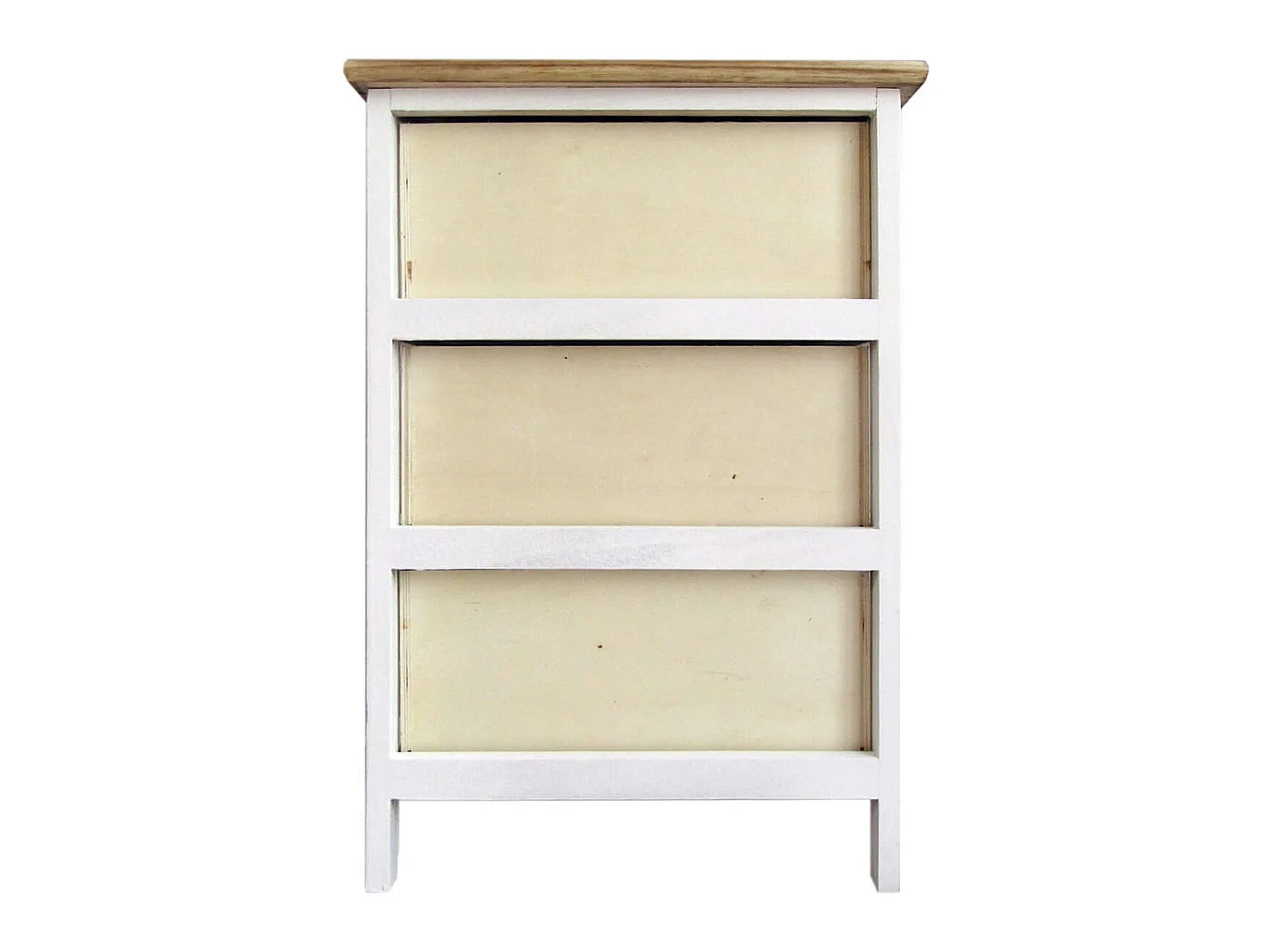 Comodino Cassettiera 3 Cassetti Bianco Maioliche Legno 60x40x30