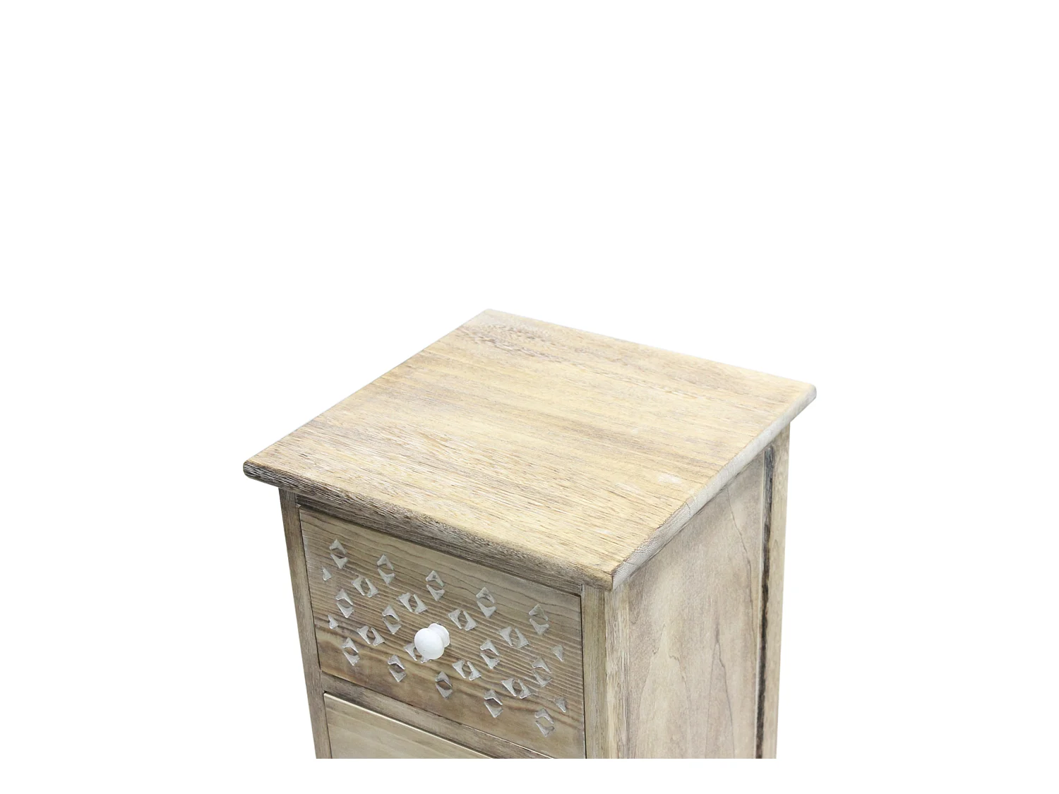 Table De Nuit Étroite À 3 Tiroirs En Bois Pour Chambre À Coucher