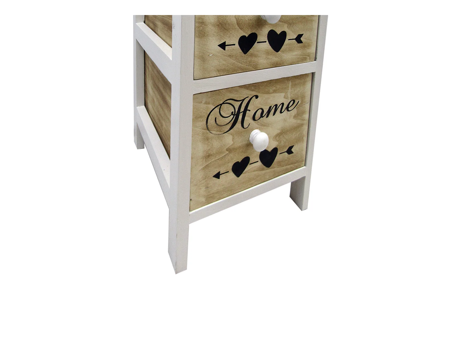 Comodino 3 Cassetti Legno Bianco Nordico Bagno Camera 59x26x30