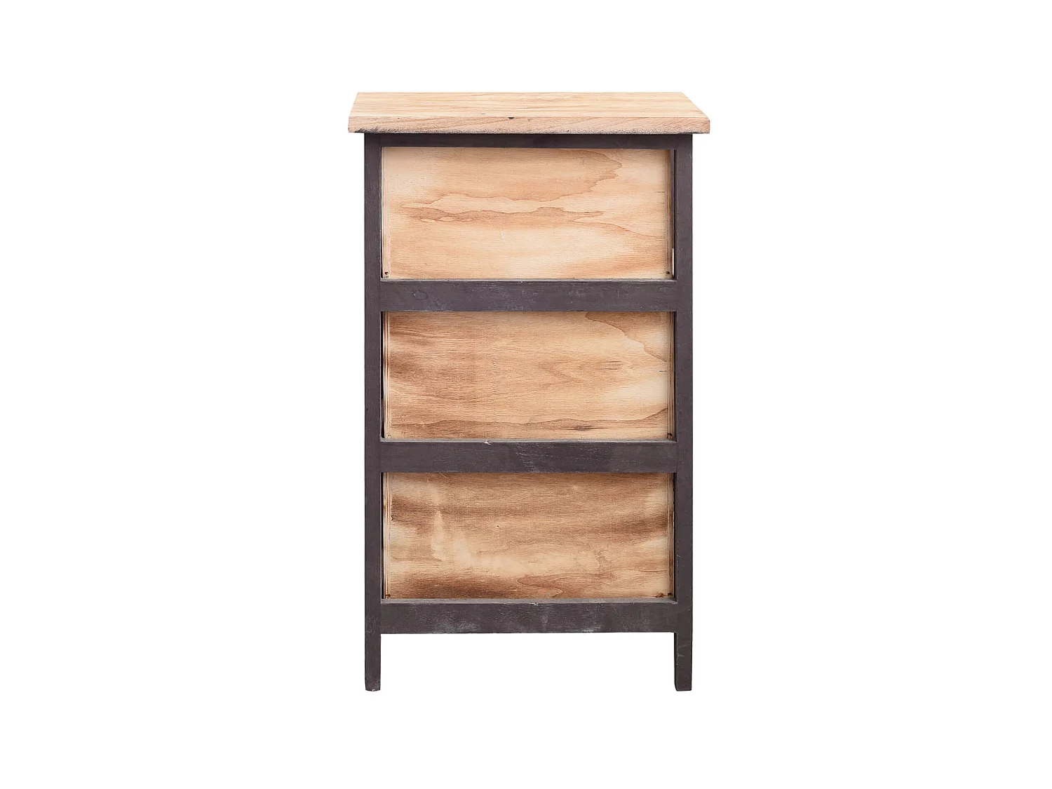 Chevet Table De Nuit 3 Tiroirs Bois Clair Marron Retrò 54x45x30