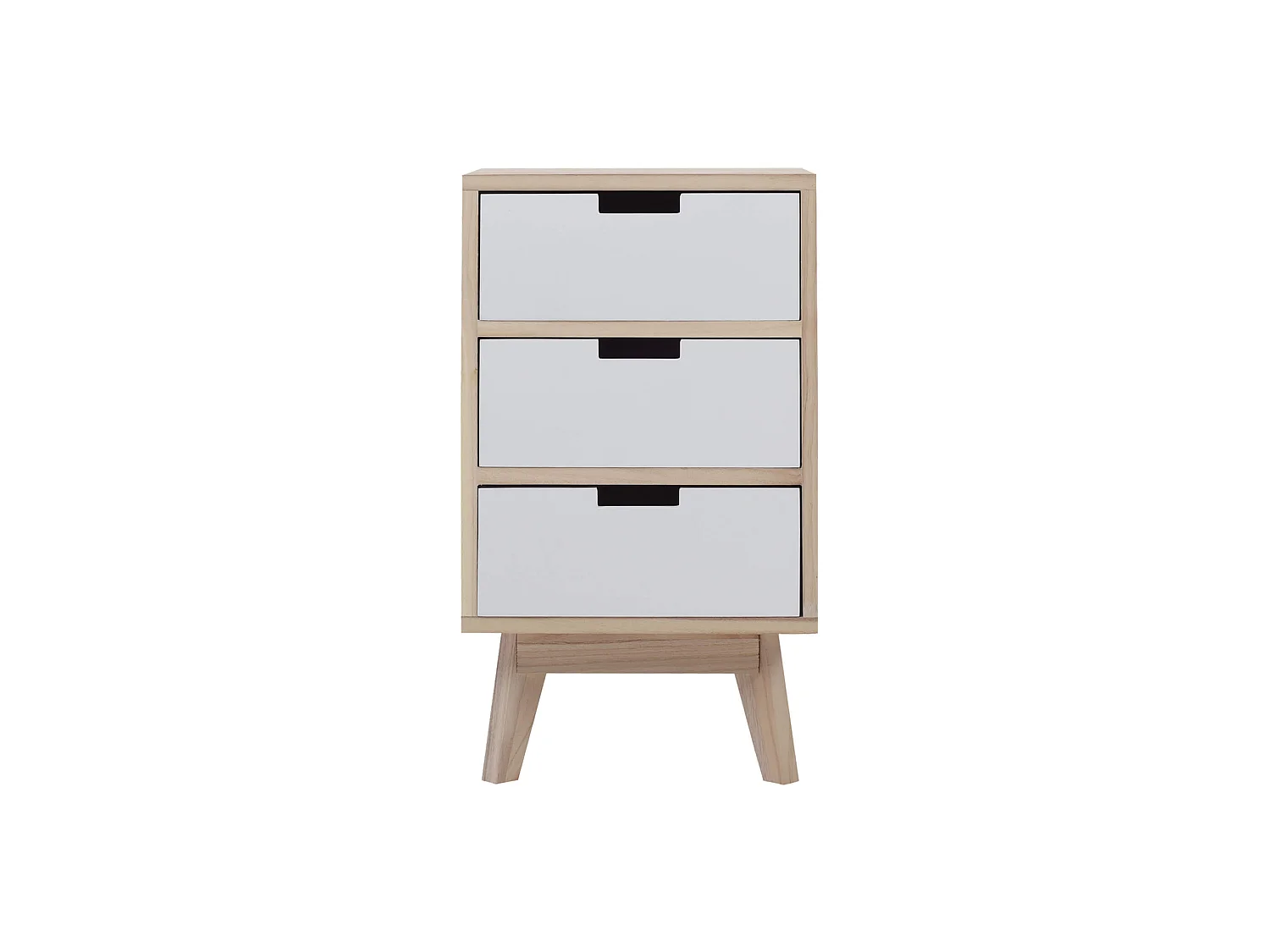 Cajonera 3 Cajones Madera Blanco Contemporáneo 60x35x27