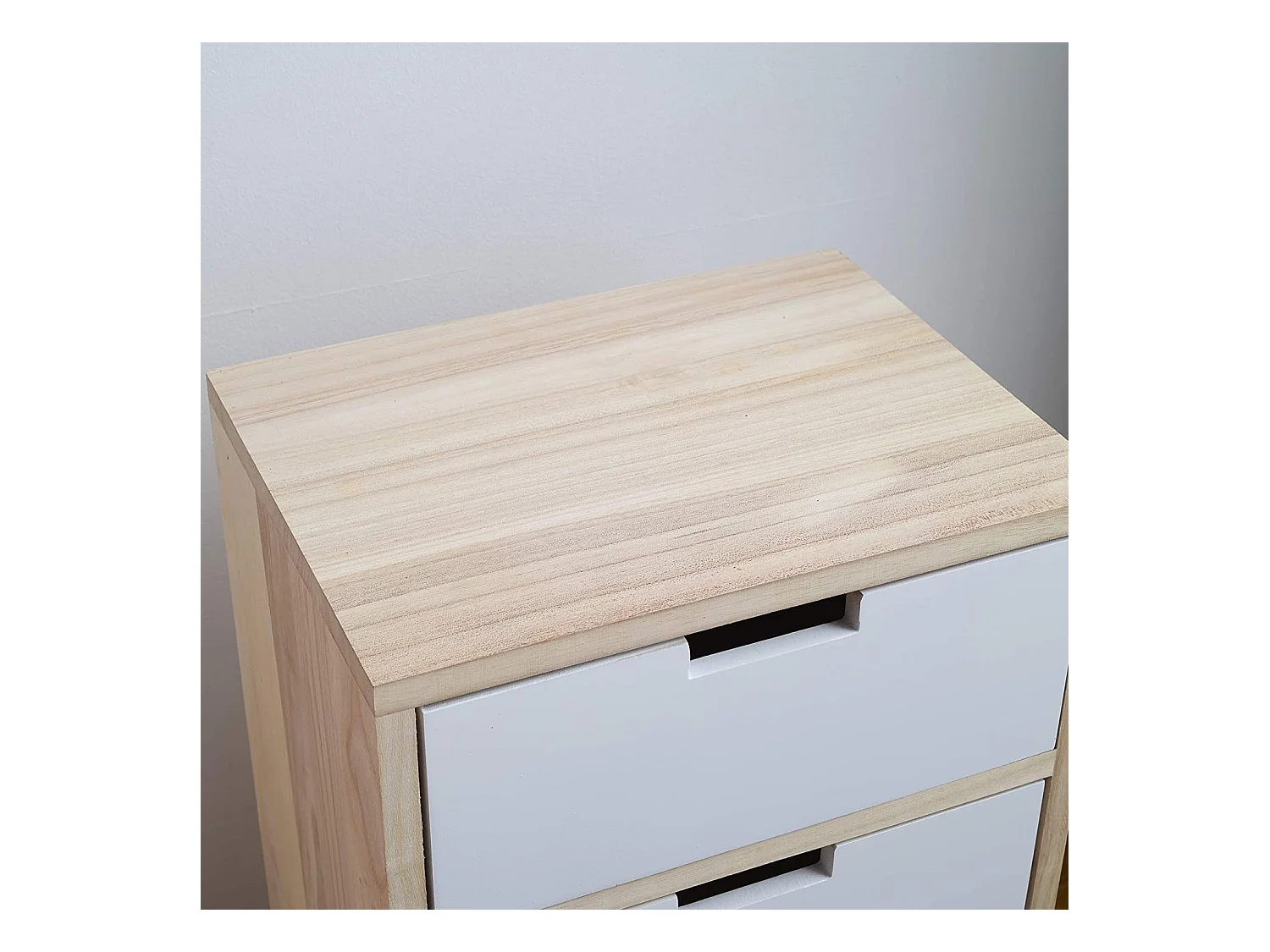 Cajonera 3 Cajones Madera Blanco Contemporáneo 60x35x27