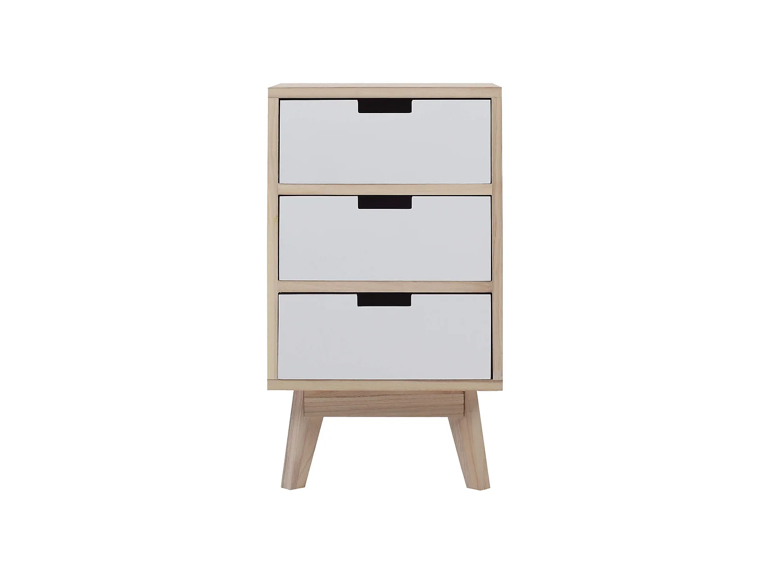 Commode Armoire 3 Tiroirs Bois Blanc Moderne 65x35x27