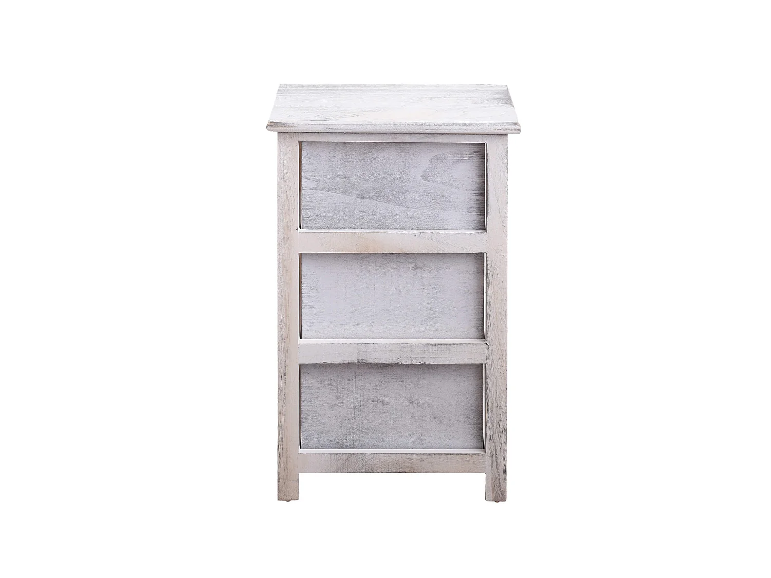 Comodino Cassettiera 3 Cassetti Bianco Grigio Shabby 56x37x27