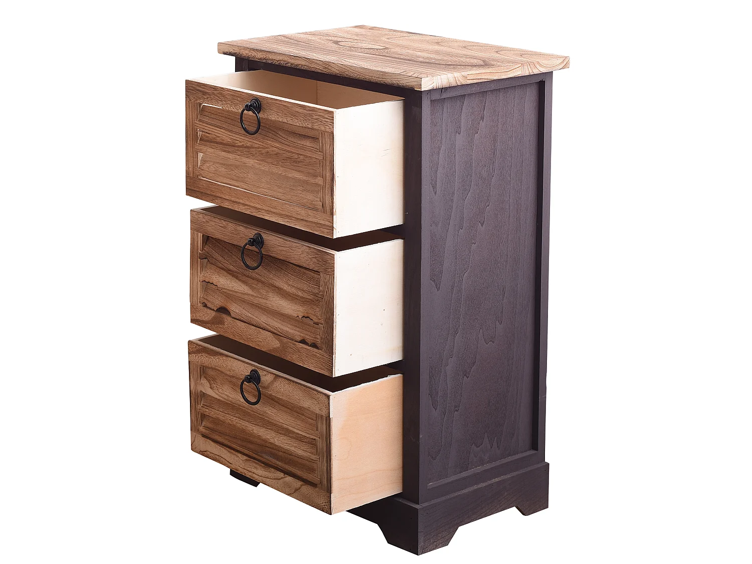 Comodini Mobile Bagno 3 Cassetti Legno Urban Vintage 63x40x27