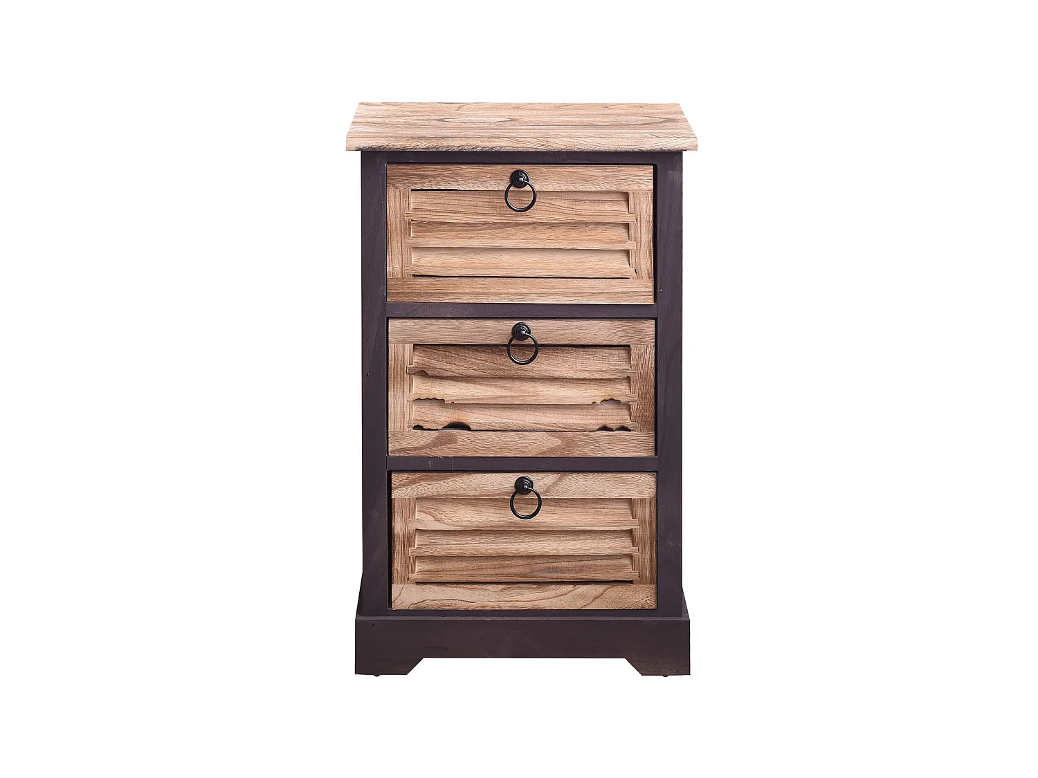 Table De Chevet 3 Tiroirs Bois Clair Marron Vintage 63x40x27