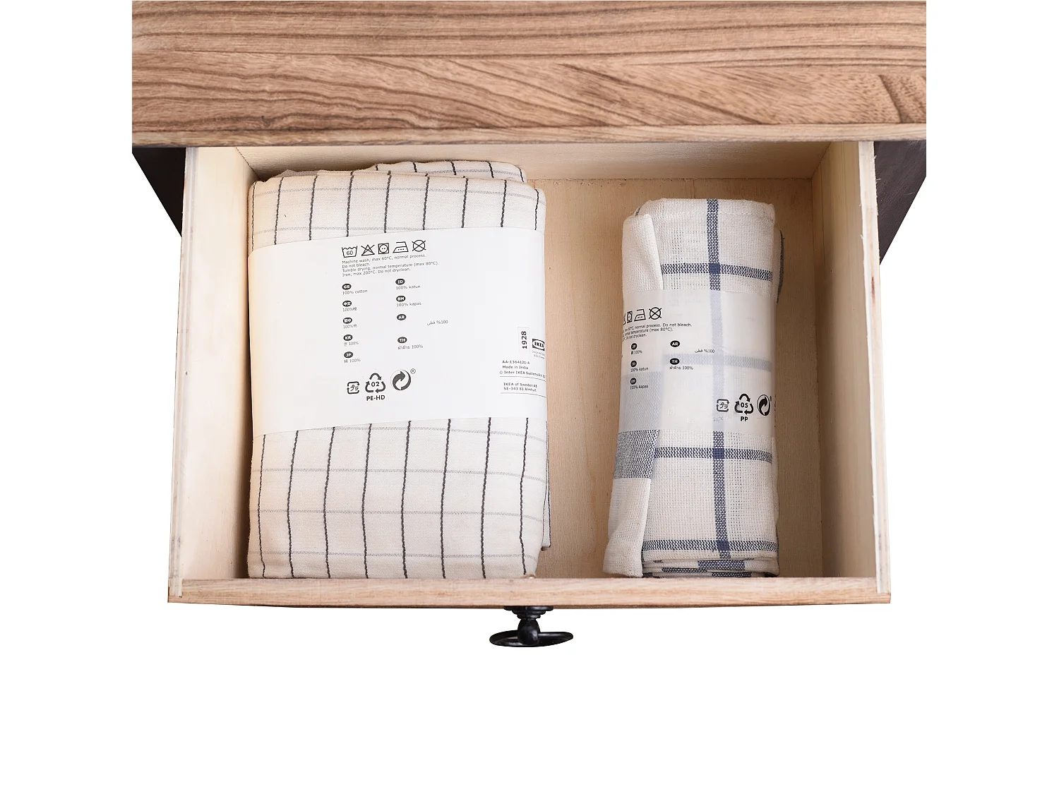 Table De Chevet 3 Tiroirs Bois Clair Marron Vintage 63x40x27