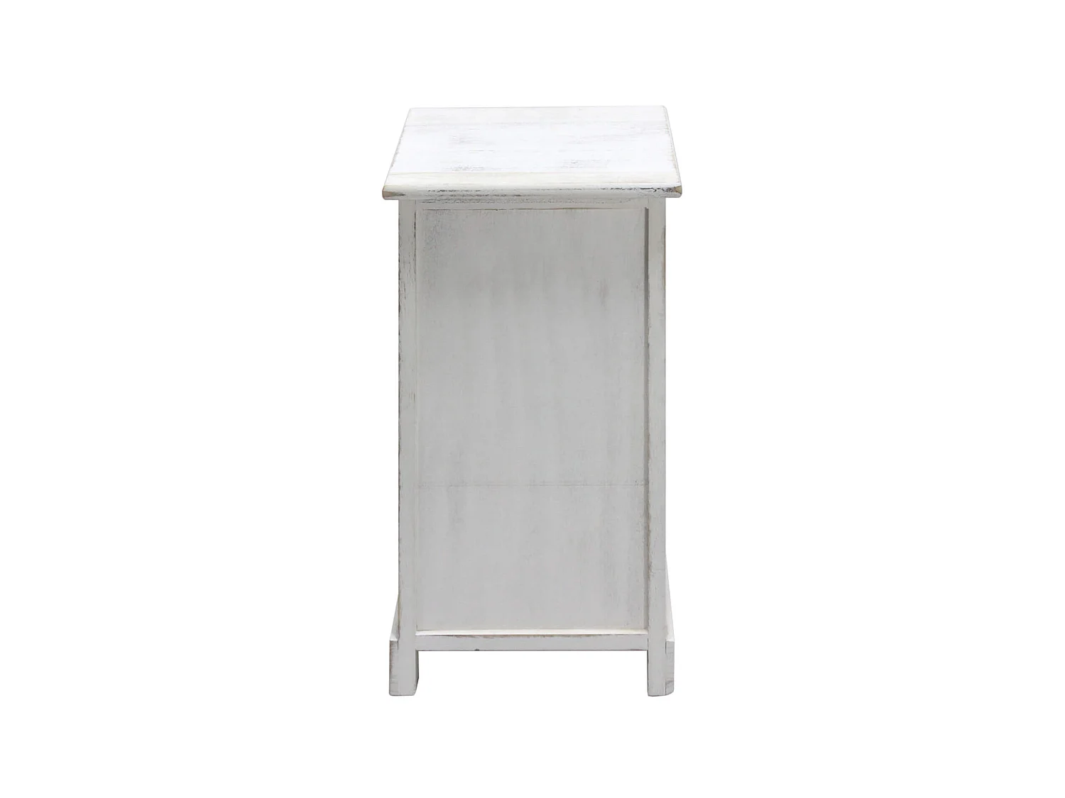 Table De Chevet 3 Tiroirs Petite Commode Bois Mdf Blanc Gris Shabby