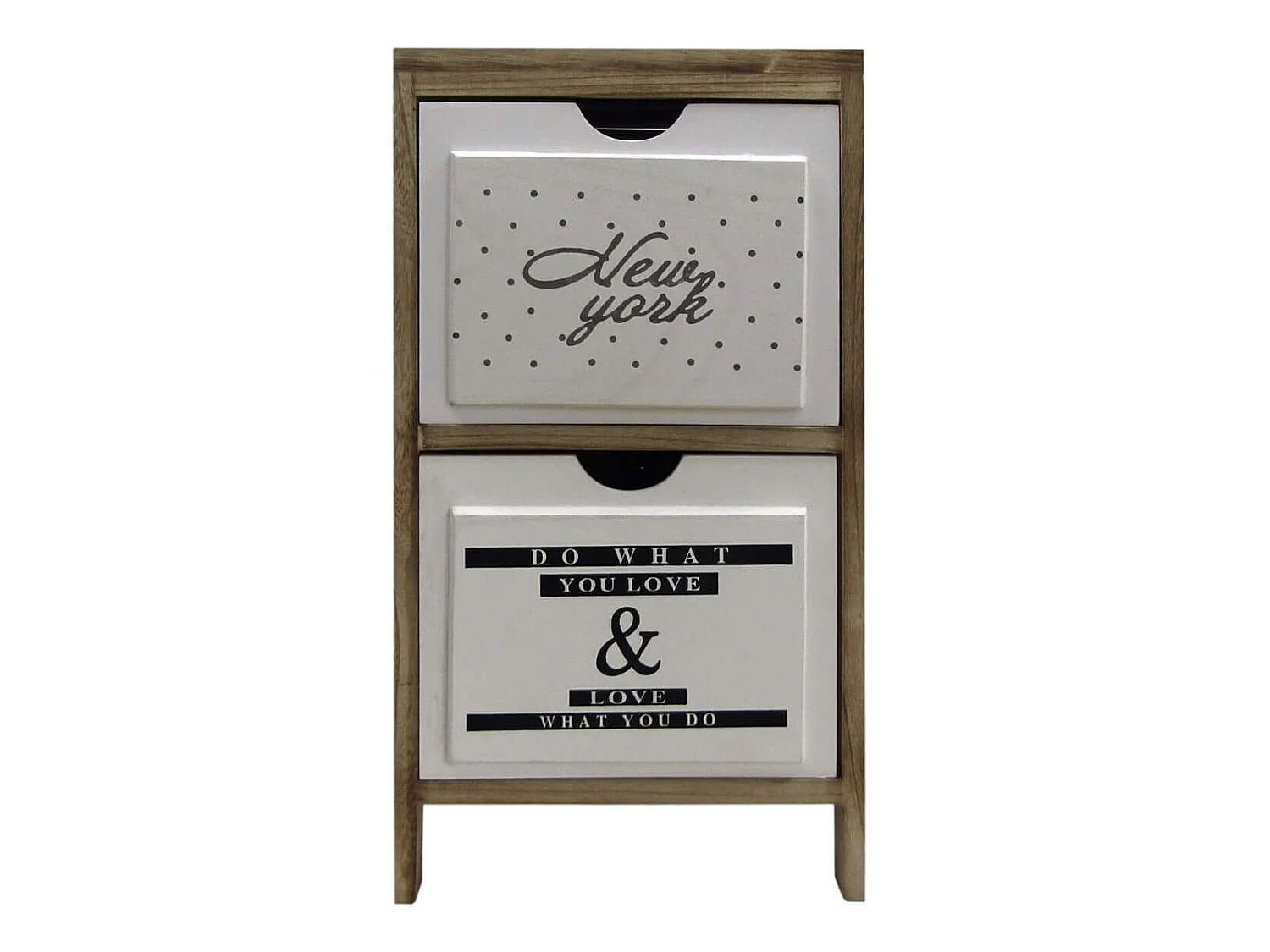 Comodino Mobile Bagno 2 Cassetti Moderno Legno Bianco 61x30x24