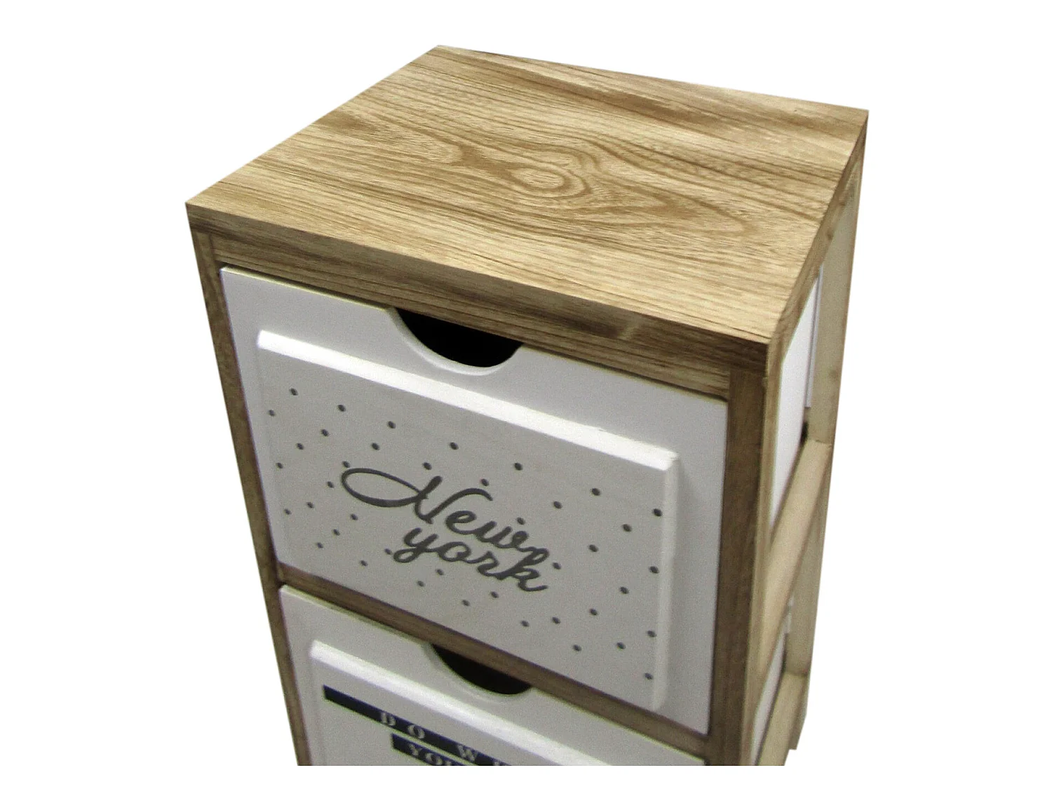 Comodino Mobile Bagno 2 Cassetti Moderno Legno Bianco 61x30x24