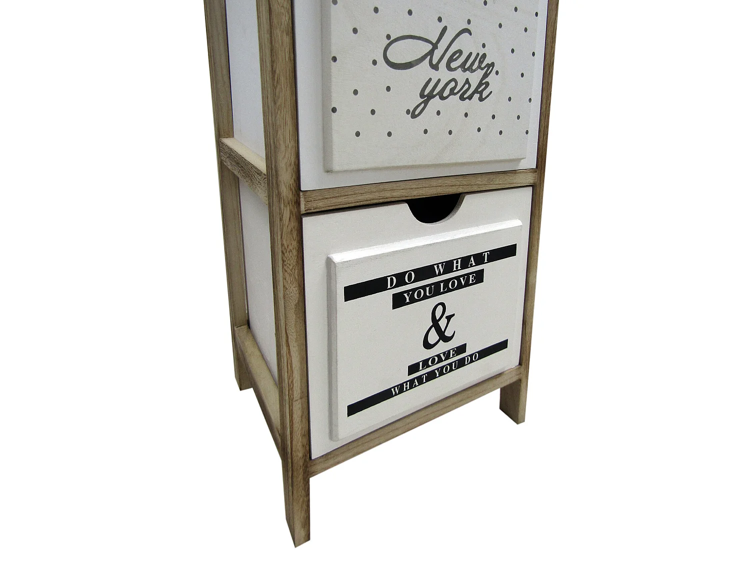 Comodino Mobile Bagno 2 Cassetti Moderno Legno Bianco 61x30x24