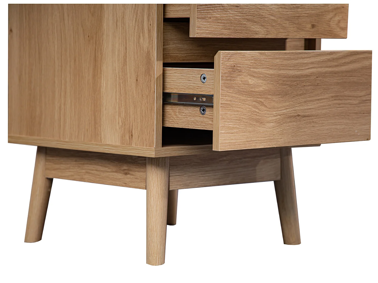 Table de chevet à 2 Tiroirs en Bois Brun Nordique 56,5x40x40 cm