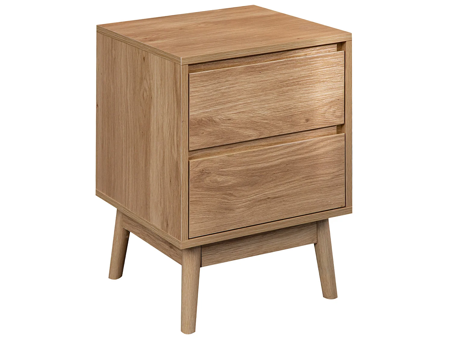 Table de chevet à 2 Tiroirs en Bois Brun Nordique 56,5x40x40 cm