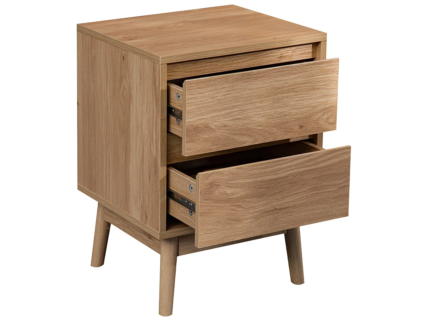 Table de chevet à 2 Tiroirs en Bois Brun Nordique 56,5x40x40 cm