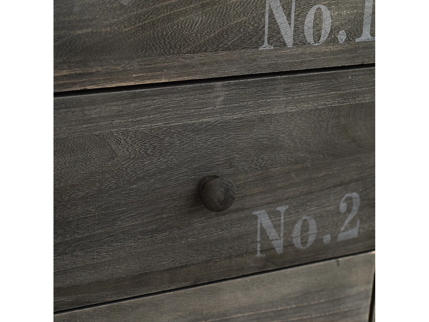 Comodino Cassettiera 3 Cassetti Legno Grigio Shabby 54x35x27