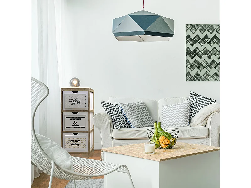 Comodino Cassettiera 3 Cassetti Nordico Legno Chiaro Bianco 79x30x24