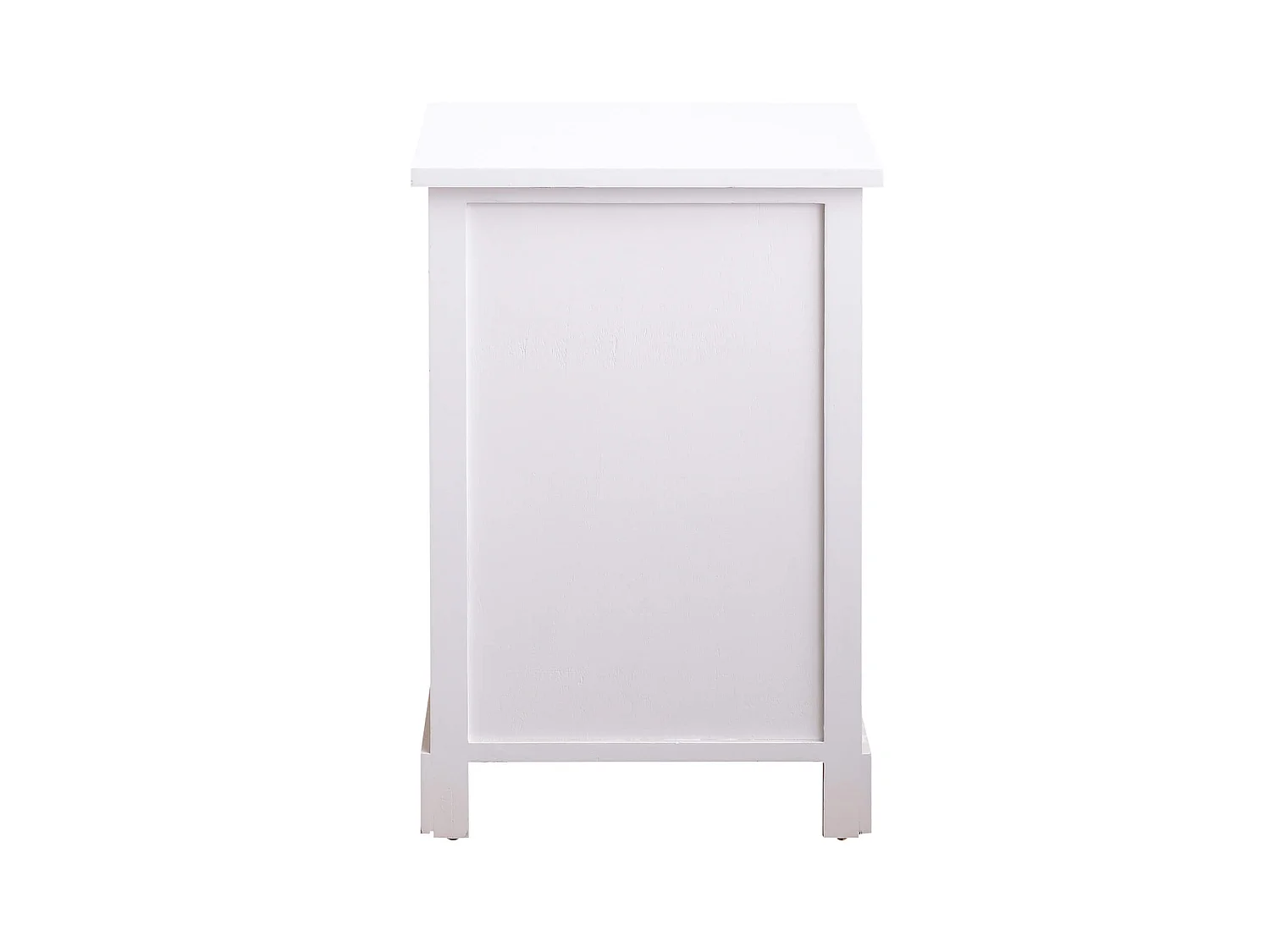 Table De Chevet 3 Tiroirs Bois Blanc Marron Beige 53,5x37x27