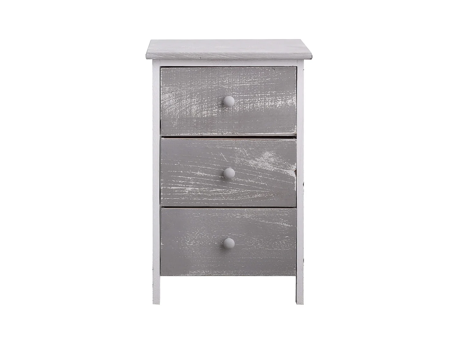 Mesa de cabeceira 3 Gavetas Grey Shabby  56x35x30