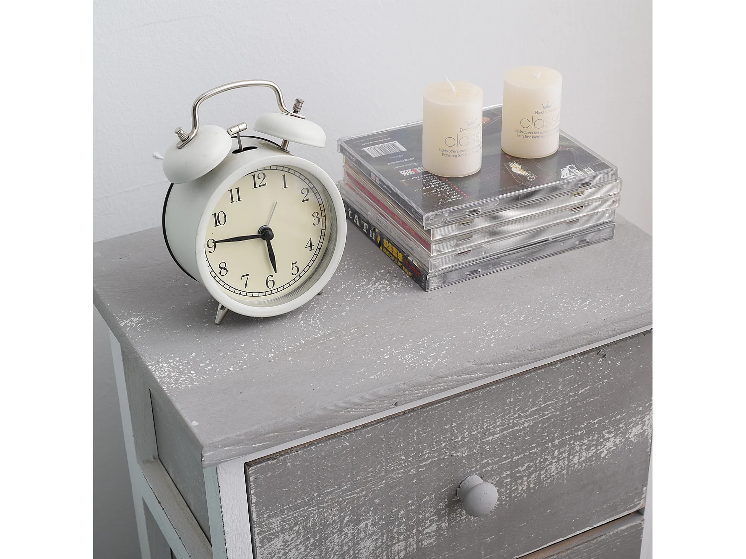 Mesa de cabeceira 3 Gavetas Grey Shabby  56x35x30