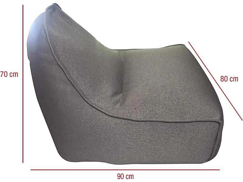 Fodera Pouf Divanetto Grigio Poliestere Da Riempire 70x80x90