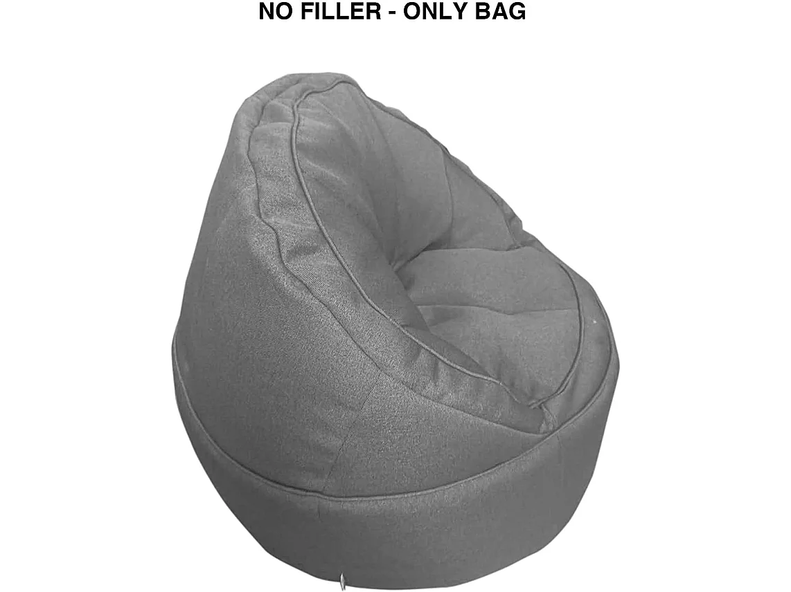 Puf Pera Funda Para Llenar Puf vacío Poliéster Gris 70x75x75