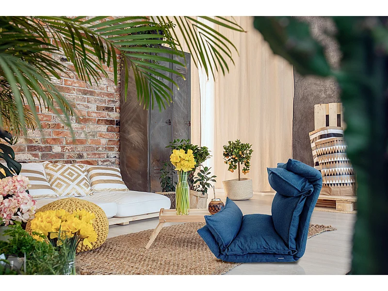 Poltroncina Sedia Da Terra Scuro Metallo Poliestere 70x56x70