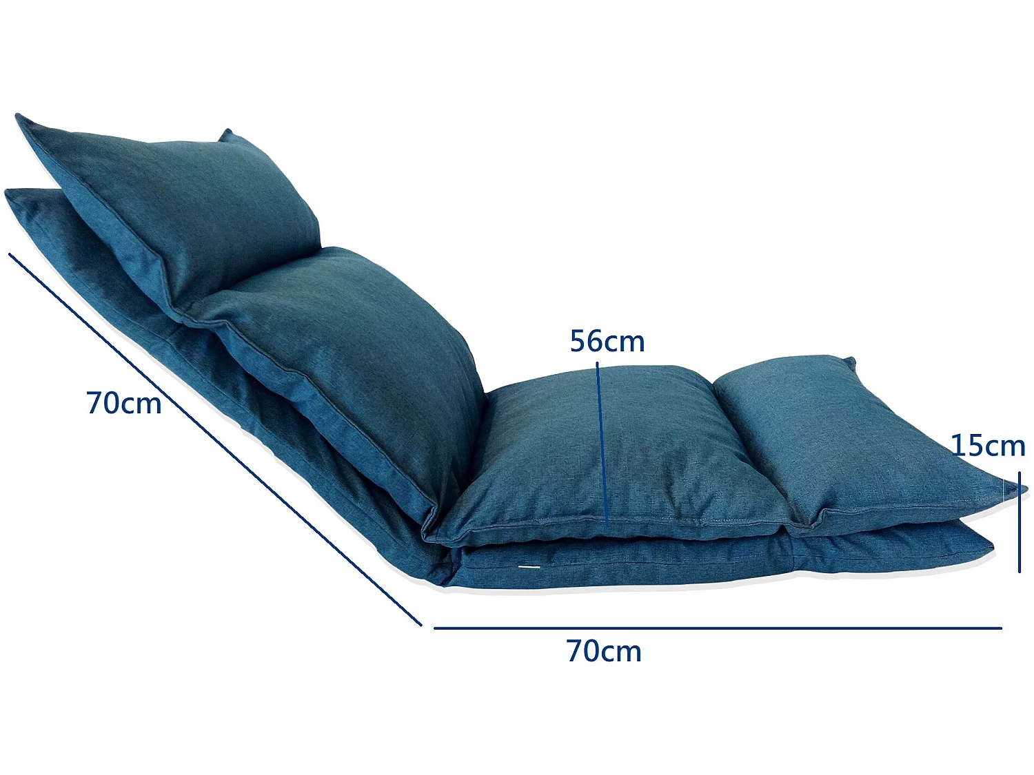 Chaise De Méditation Fauteuil Yoga Bleué Métal Polyester 70x56x70