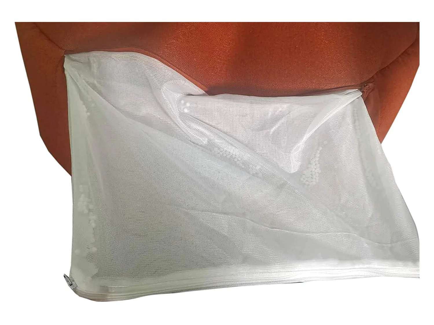 Poltrona Vuota Puf Sacco Poliestere Arancione Con Zip 70x75x75