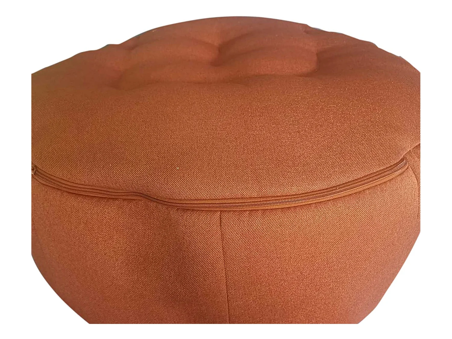 Poltrona Vuota Puf Sacco Poliestere Arancione Con Zip 70x75x75