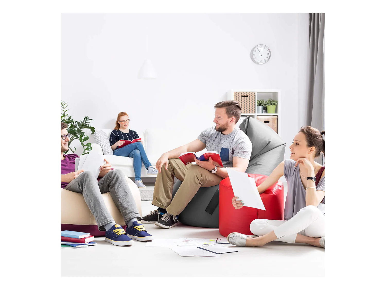 Poltrona Vuota Puf Sacco Poliestere Arancione Con Zip 70x75x75