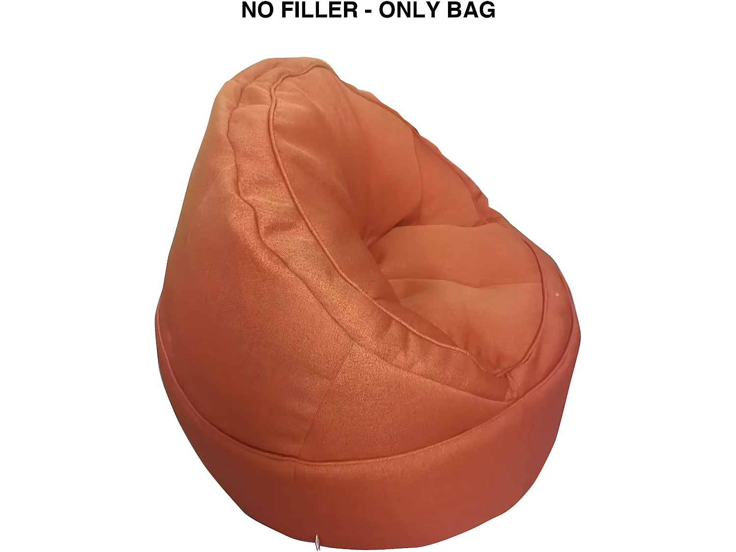 Poltrona sem enchimento Puf Poliéster Laranja com fecho 70x75x75