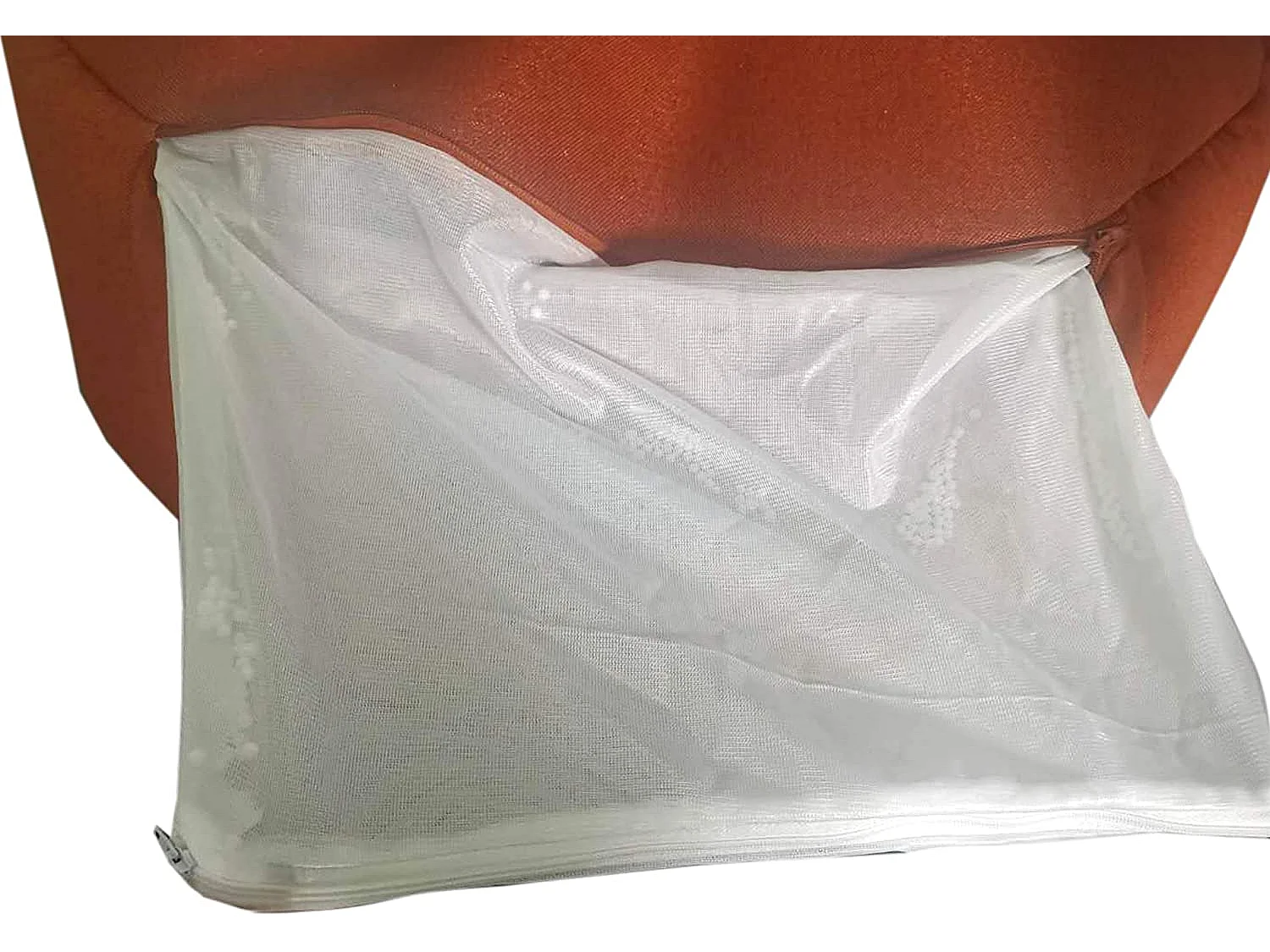 Poltrona sem enchimento Puf Poliéster Laranja com fecho 70x75x75