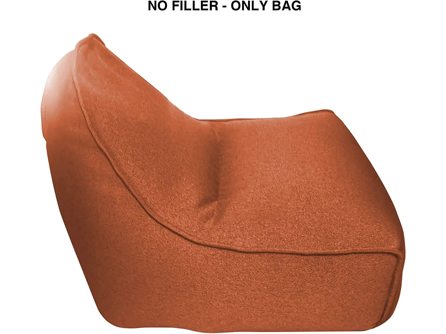 Pouf Sacco Vuoto Fodera Arancione Poliestere Cerniera 70x80x90