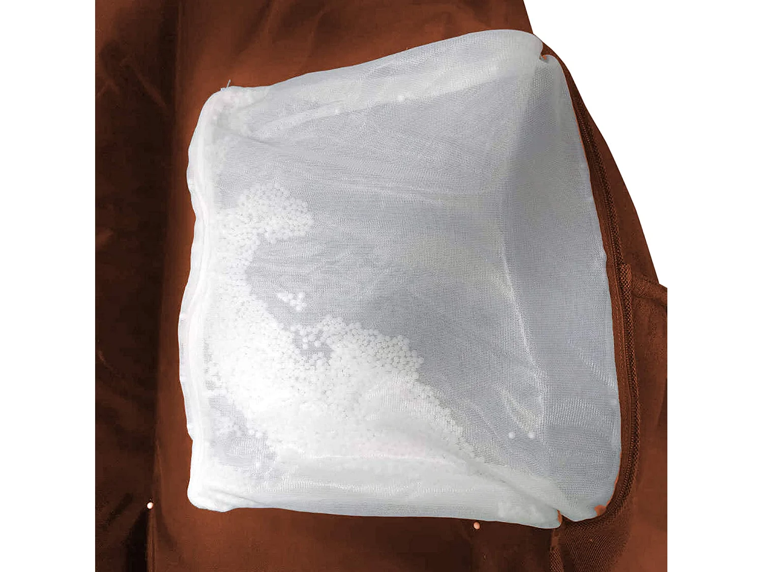 Pouf Sacco Vuoto Fodera Arancione Poliestere Cerniera 70x80x90