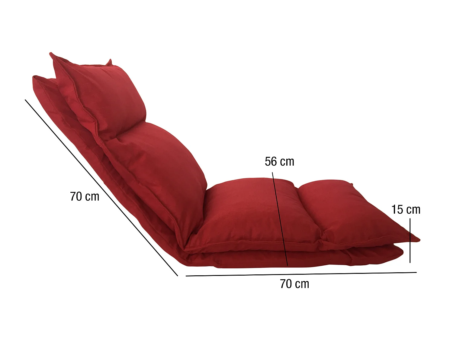 Poltroncina A Terra Seduta Yoga Rossa Poliestere 70x56x70