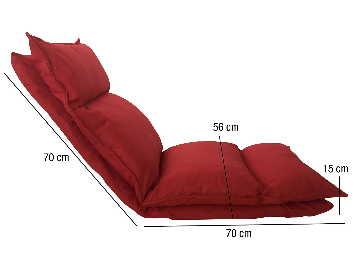 Chaise De Méditation Fauteuil Yoga Rouge Métal Poliéster 70x56x70