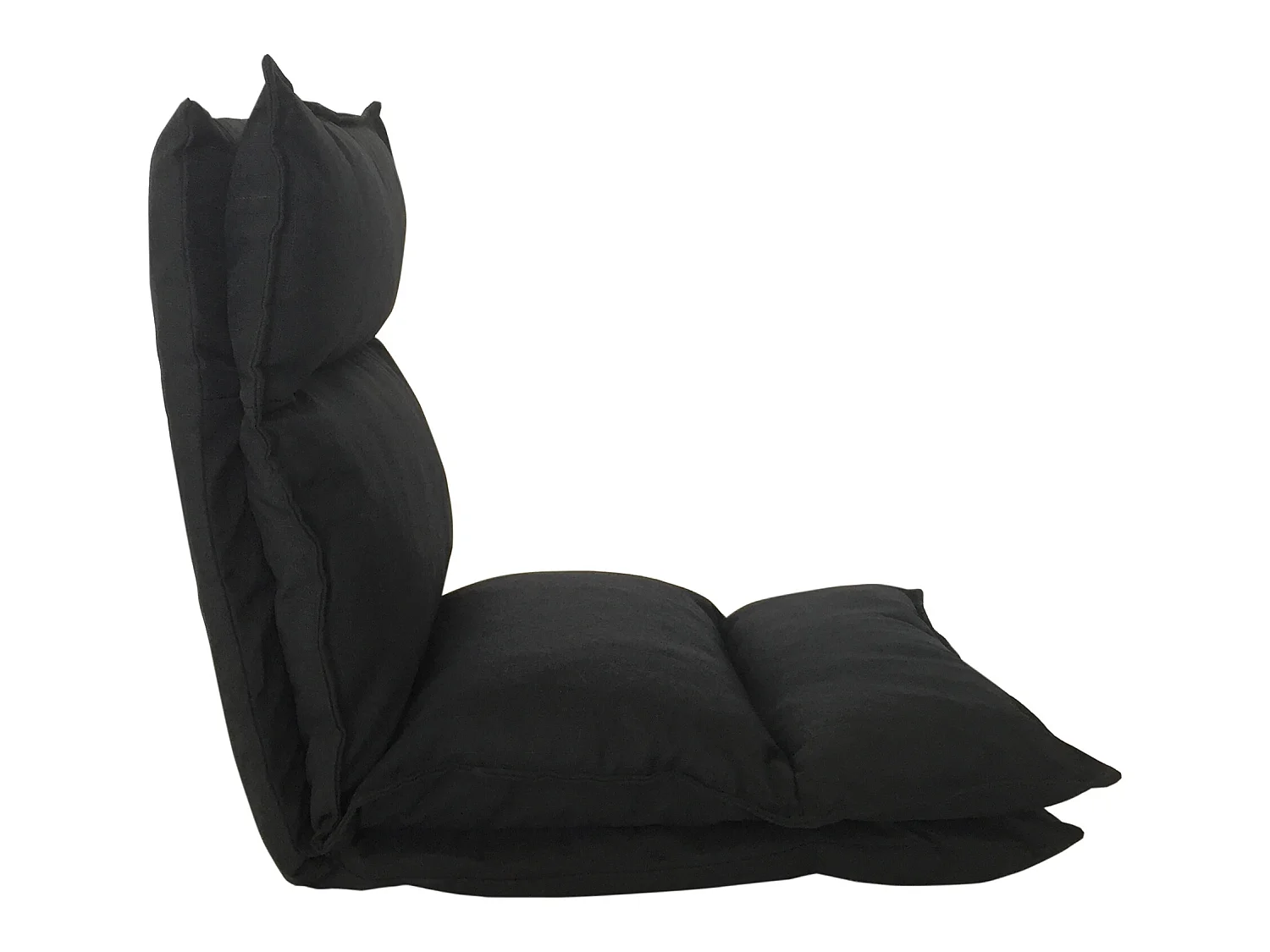 Poltrona Meditazione Sedia Futon Nera Poliestere Metallo 70x56x70