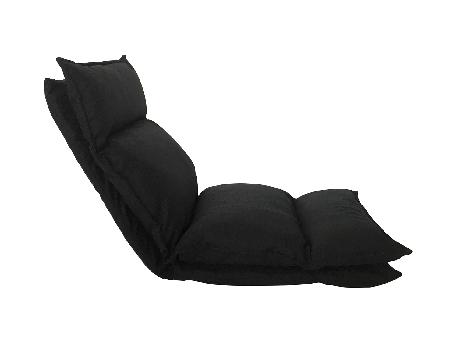 Poltrona Meditazione Sedia Futon Nera Poliestere Metallo 70x56x70