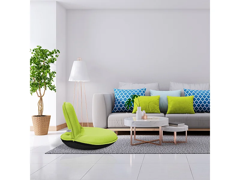 Fauteuil De Méditation Chaise De Yoga Rembourrée Pliable En Tissu Vert