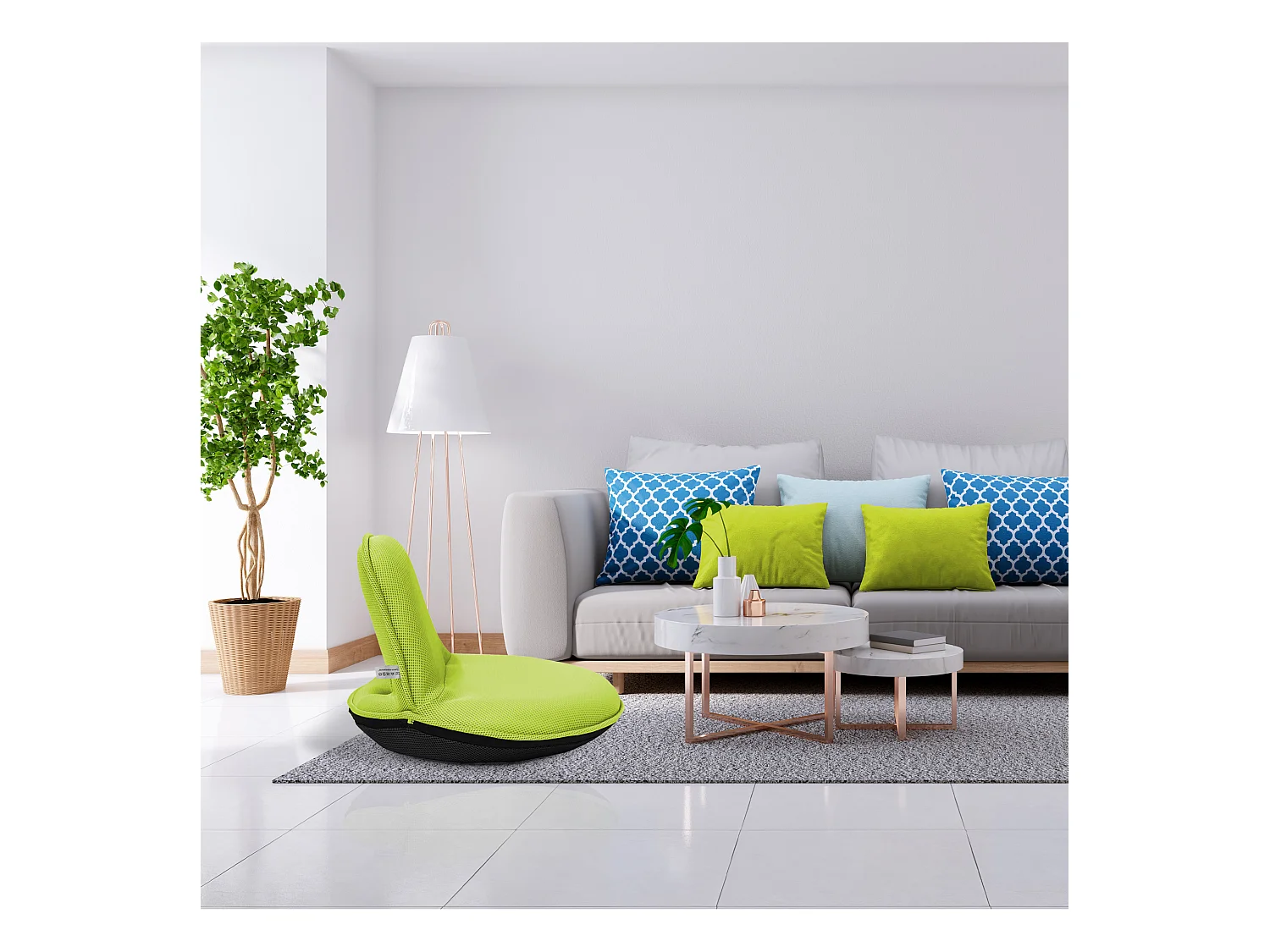 Fauteuil De Méditation Chaise De Yoga Rembourrée Pliable En Tissu Vert